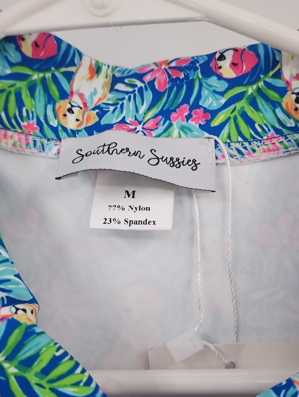 Sleeveless Blue Puppy-Print Activewear Dress Front Zip W Shorts Tennis Beachy - Picture 3 of 7